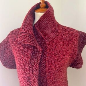 Hand knitted vest with brass buttons, master Knitter execution, stunning color